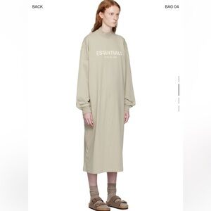 Essentials Fear of God Gray Long Sleeve Midi Dress